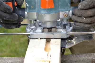Cutting a Channel in Wood with an Orbital Sander