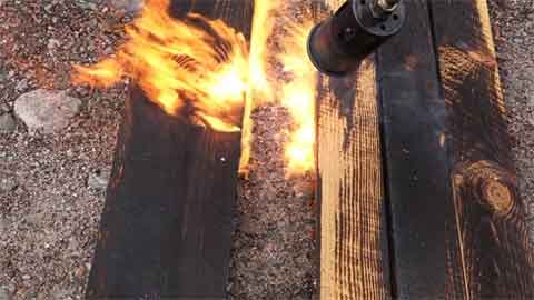 Using Fire to Harden Soft Wood