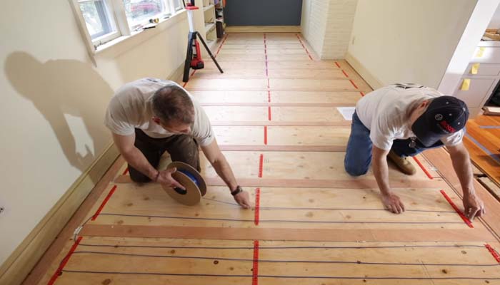 how to install electric radiant floor heating under hardwood