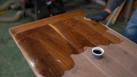 Boiled linseed oil finish for walnut wood