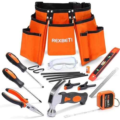 REXBETI Young Builder's Hand Tool Set for Woodworking